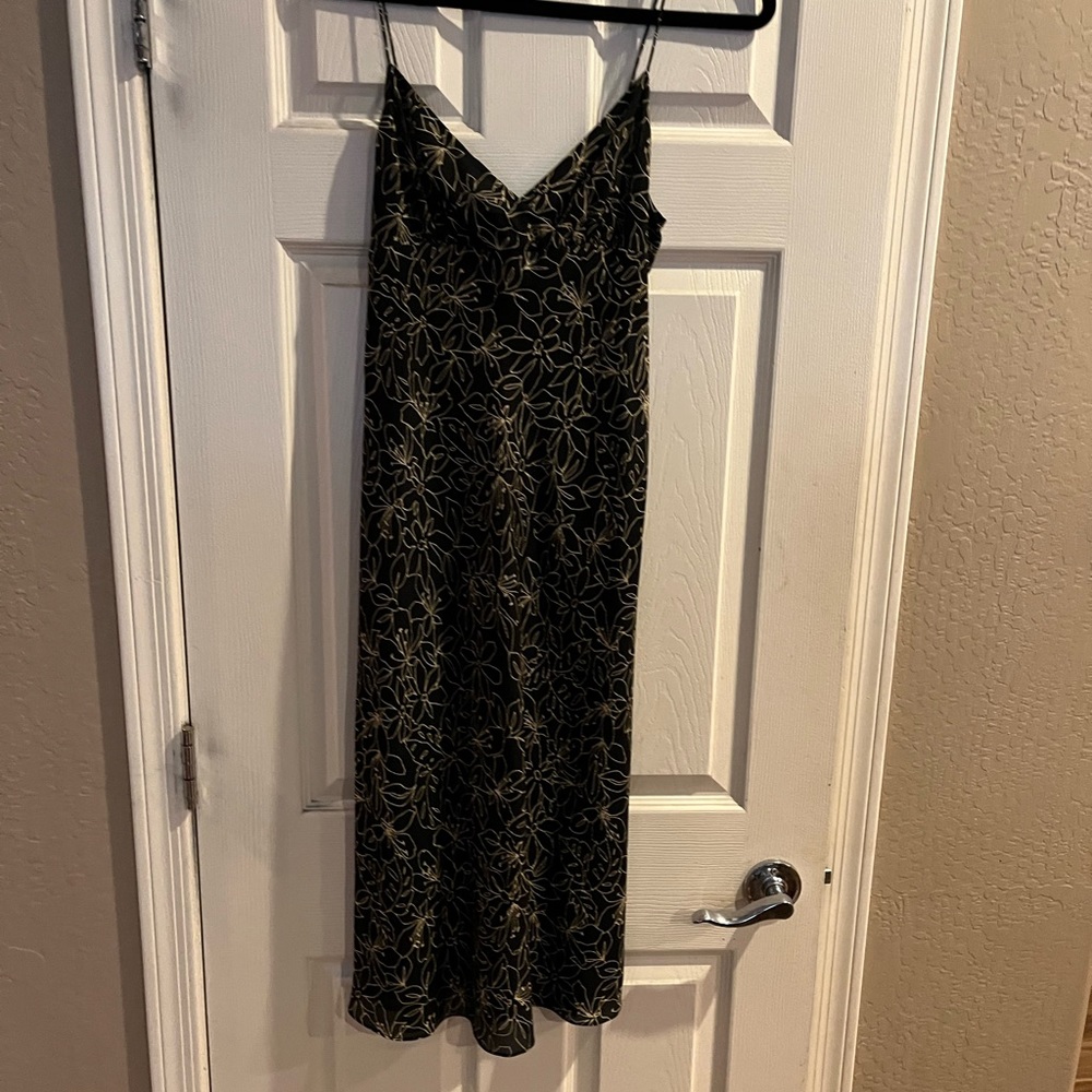 Ann Taylor silk dress, Black and Tan, size 4